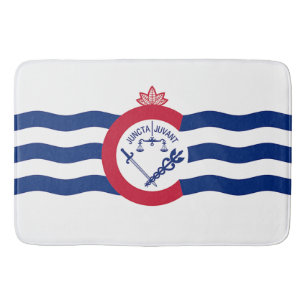 Grand tapis de bain avec le drapeau de Cincinnati
