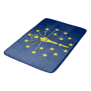 Grand tapis de bain avec le drapeau de l'Indiana,