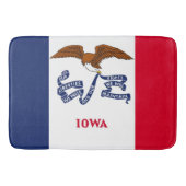 Grand tapis de bain avec le drapeau de l'Iowa, USA (Devant)