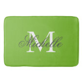 Grand tapis de bain vert pomme avec le monogramme (Devant)