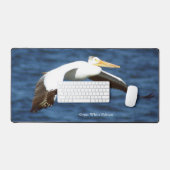 Grand tapis de bureau blanc Pélican (Clavier et souris)