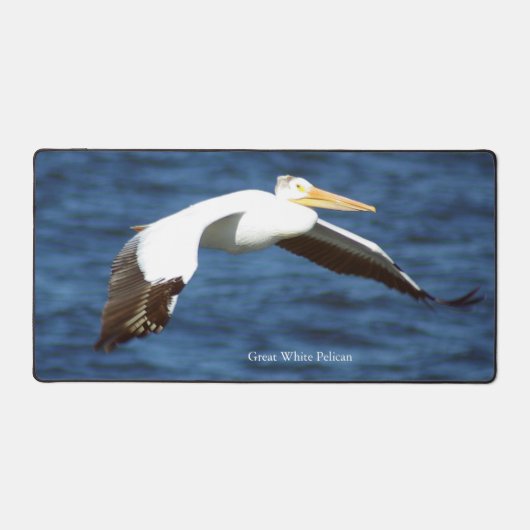 Grand tapis de bureau blanc Pélican (Recto)