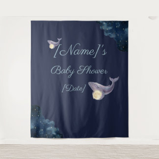 Grand Tapisserie de Fond pour Baby Shower Céleste