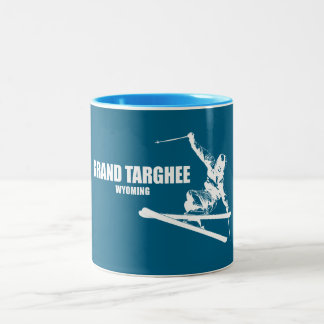 Grand Targhee Resort Wyoming Skier Tweekleurige Koffiemok