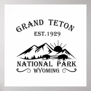 Grand Teton bergen Nationaal Park Wyoming Poster