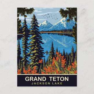 Grand Teton, Jackson Lake, Reizen Briefkaart