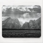 Grand Teton Mountain Range in Black and White Muismat (Voorkant)
