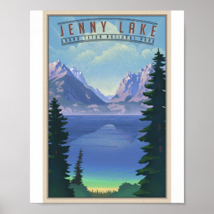 Grand Teton Nationaal Park Litho Kunstwerk Poster
