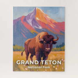 Grand Teton National Park | Bison Travel Art Legpuzzel