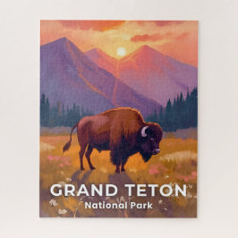 Grand Teton National Park | Bison Wyoming Travel Legpuzzel