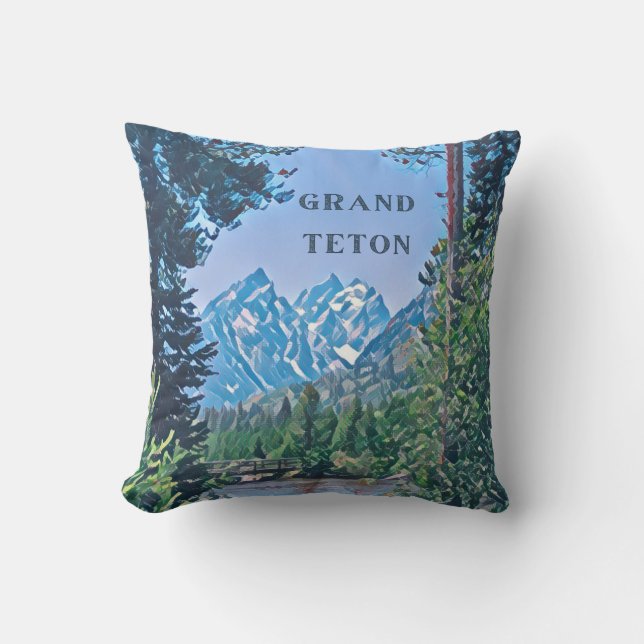 Grand Teton National Park Coussin (Recto)