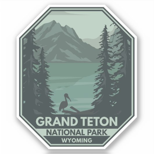 Grand Teton National Park Crane  Sticker (Voorkant)