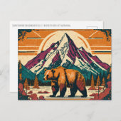 Grand Teton National Park Grizzly Retro schilderij Briefkaart (Voorkant / Achterkant)