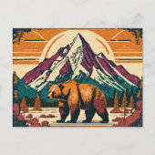 Grand Teton National Park Grizzly Retro schilderij Briefkaart (Voorkant)
