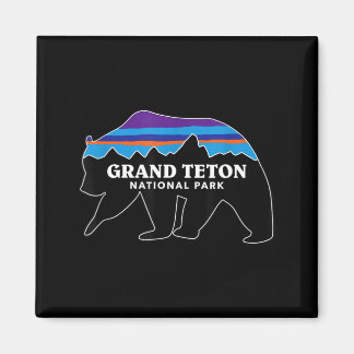 Grand teton national park grizzlybeer minimalistis magneet