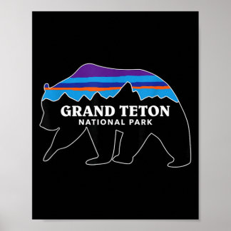 Grand teton national park grizzlybeer minimalistis poster