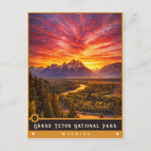 Grand Teton National Park Oude ansichtkaart Briefkaart