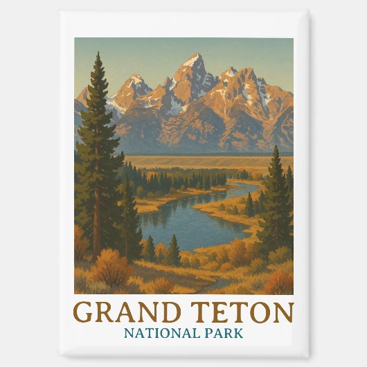 Grand Teton National Park reizen Magneet (Voorkant)