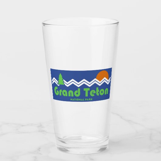 Grand Teton National Park Retro Glas (Voorkant)