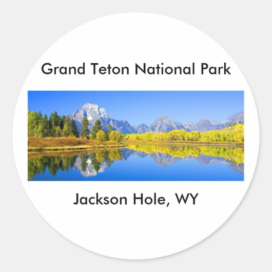 Grand Teton National Park Series 1 Ronde Sticker (Voorkant)