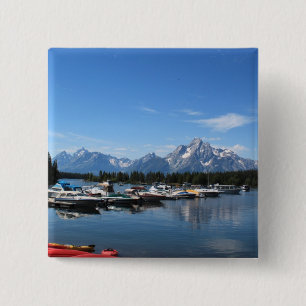 Grand Teton National Park Vierkante Button 5,1 Cm