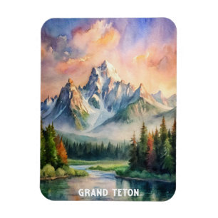 Grand Teton National Park Waterverf Schilderij Magneet