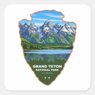 Grand Teton National Park Wyoming Arrowhead Vierkante Sticker