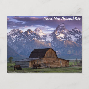 Grand Teton National Park Wyoming Mountains Barn Briefkaart