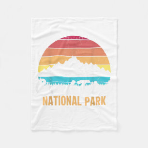 Grand Teton National Park Wyoming Retro Bergen Fleece Deken