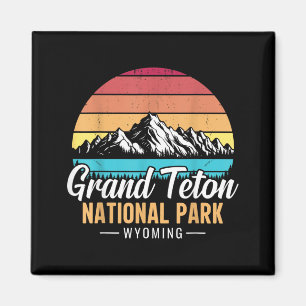 Grand Teton National Park Wyoming Retro Bergen Magneet
