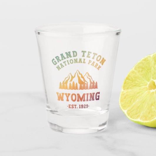 Grand Teton National Park Wyoming USA Gradient Shot Glas (Voorkant)