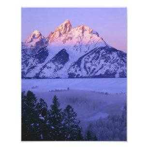 GRAND TETON NATIONAL PARK, WYOMING. VS. Mist & Foto Afdruk