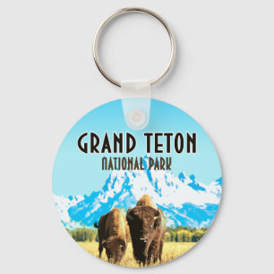 Grand Teton Park Wyoming Vintage Sleutelhanger
