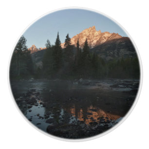 Grand Teton Sunrise op Cottonwood Creek Keramische Knop