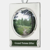 Grand Teton Trail Verzilverd Banner Ornament (Links)