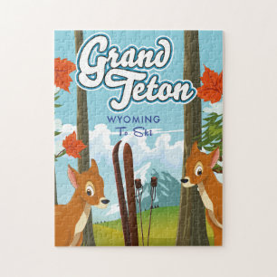 Grand Teton Wyoming om te skiën. Legpuzzel