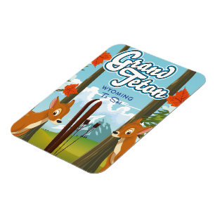 Grand Teton Wyoming om te skiën. Magneet