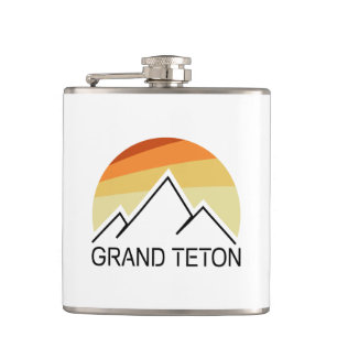 Grand Teton Wyoming Retro Heupfles