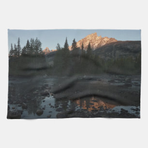 Grand Teton-zonsopgang bij Cottonwood Creek Theedoek