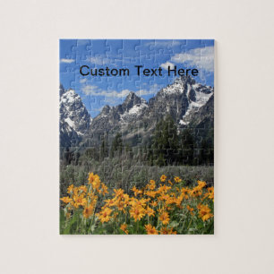 Grand Tetons met Gele Bloemen Legpuzzel