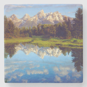 Grand Tetons weerspiegeld in de Snake River Stenen Onderzetter