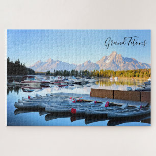 Grand Tetons Wyoming met Lake en Kayaks Puzzle Legpuzzel