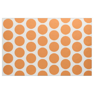Grand tissu blanc orange de pois
