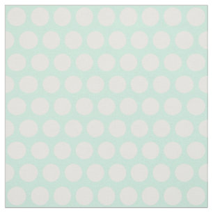 grand tissu vert et blanc en bon état de pois