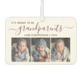 Grand To Be Grandparents 3 Photo Red Script Luchtverfrisser (Voorkant)