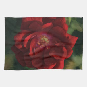 Grand Torchon de Cuisine Rose Rouge Dramatique Art