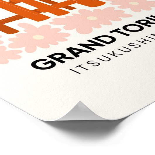 Grand Torii Gate Itsukushima Japan reizen bloemen Poster (Hoek)