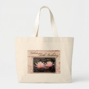 Grand Tote Bag 100th Célébration de nénuphar d'anniversaire