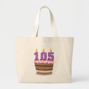 Grand Tote Bag 105 ans sur le gâteau d'anniversaire