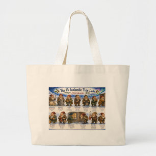 Grand Tote Bag 13 lutins de Noël islandais Noël reykjavik